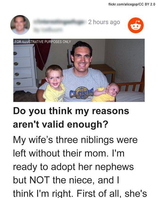 MAN ACCEPTED ADOPTING THE NEPHEWS OF HIS WIFE, BUT NOT HER NIECE – My Blog