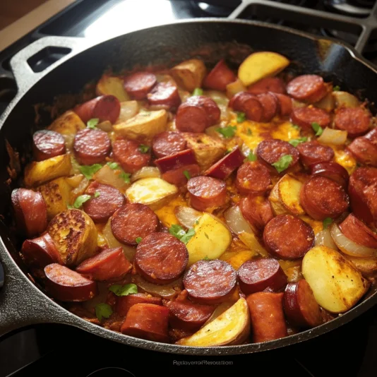 Oven Roasted Smoked Sausage and Potatoes