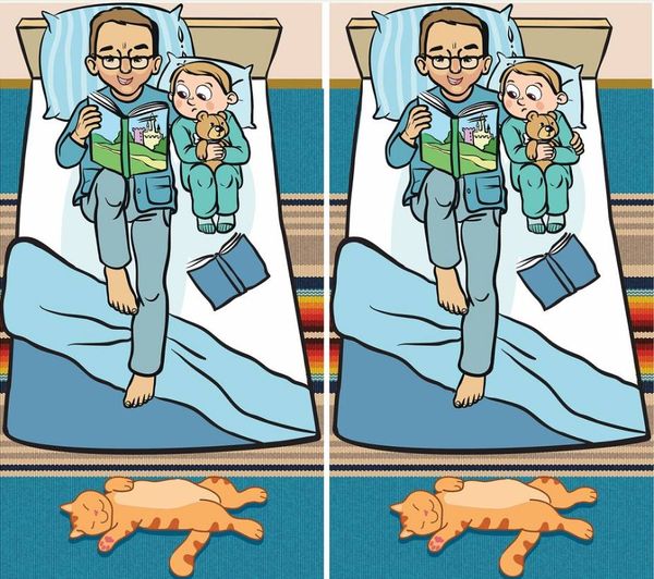 An exciting adventure. Try to find the hidden differences in the picture “Father and Son” in 17 seconds