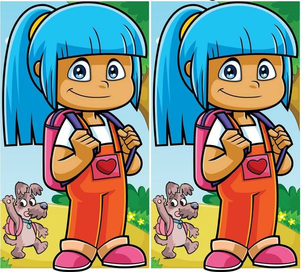 An exciting adventure. Try to find the hidden differences in the picture “Girl with blue hair” in 11 seconds