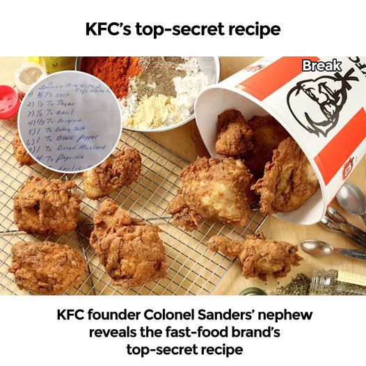 The nephew of KFC founder Colonel Sanders unveils the fast-food chain’s confidential recipe.