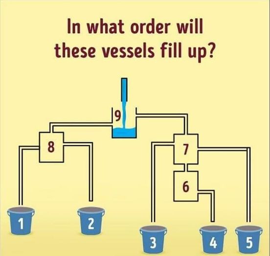 What sequence will these vessels follow as they fill?