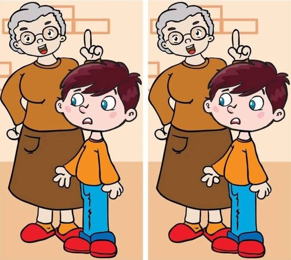 See if you can spot the difference between the grandmother and grandson in the picture within 12 seconds.