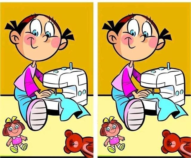 Try to find the hidden differences in the seamstress’s picture in 13 seconds