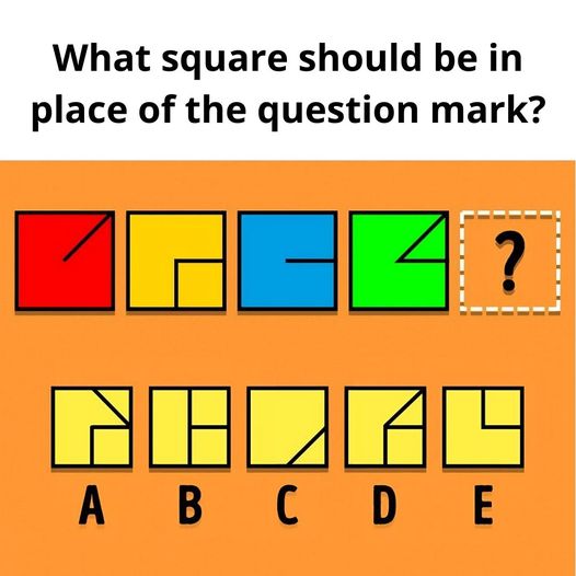 Which square fits in the position of the question mark?