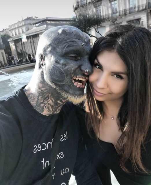 A man’s dramatic transformation into a ‘black alien’ has stunned the internet, with before-and-after photos going viral.