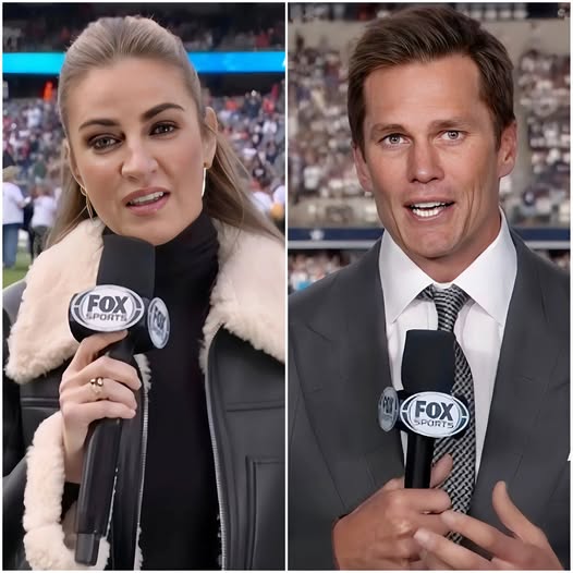 BREAKING NEWS: FOX reporter Erin Andrews posted a cryptic four-word status hinting that Tom Brady may have used his influence to secure a spot as a commentator for the Super Bowl. The post sparked a wave of outrage among fans.